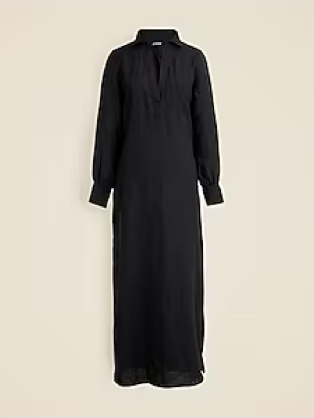 J. Crew Bungalow Linen Long-Sleeve Popver Maxi Dress